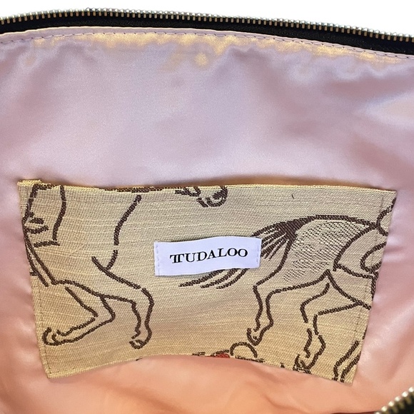 Tudaloo Equestrian Derby Horse Jockey Tote Bag Purse w/ Pom Keychain NWT - Picture 5 of 5